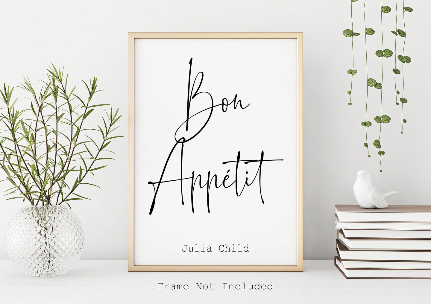 Julia Child Quote Bon Appetit foodie print for Home, bar, kitchen wall art food lover art UNFRAMED