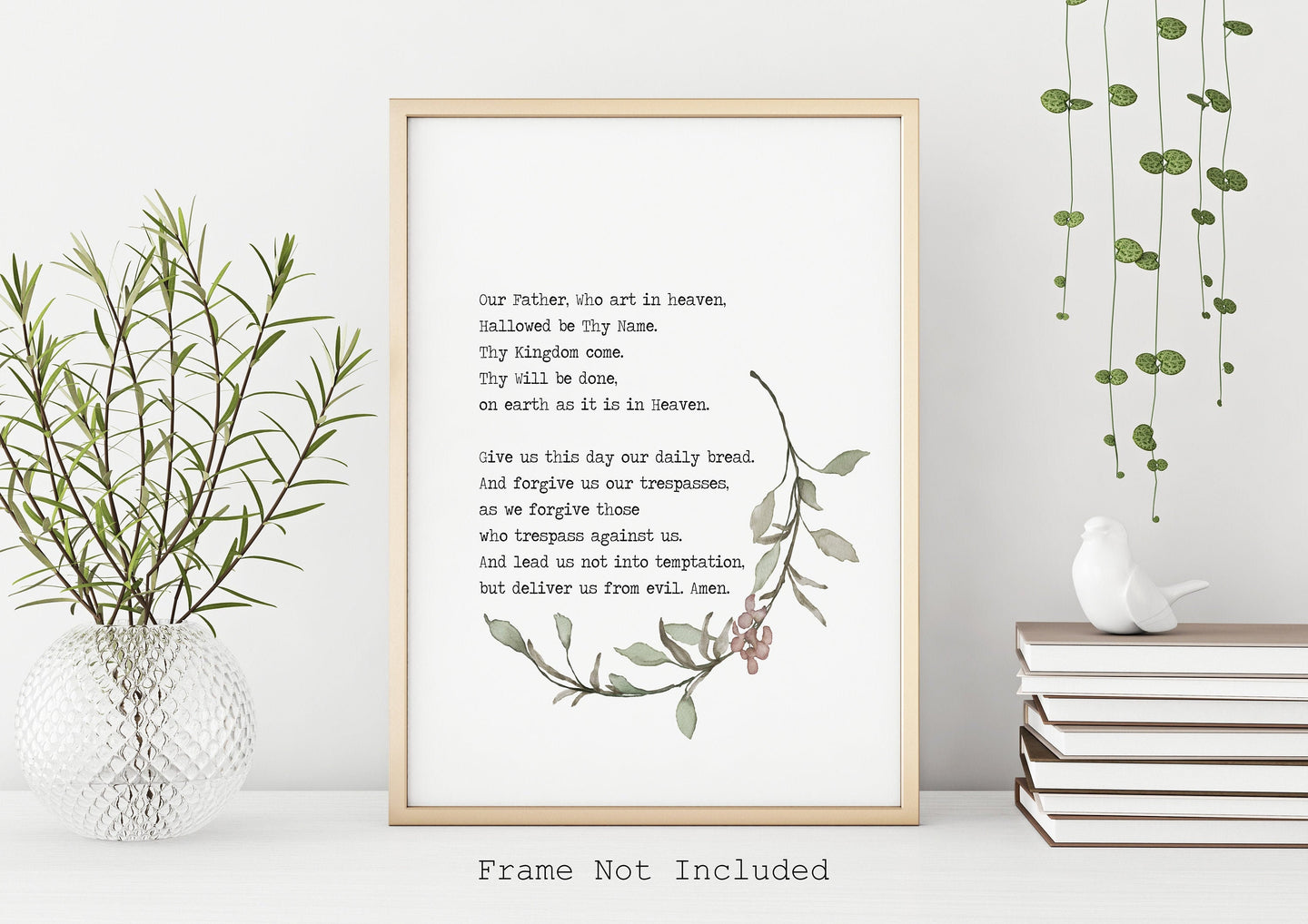 Lord's Prayer Print - Our Father Prayer - Unframed Prayer Print - Catholic Prayer UNFRAMED