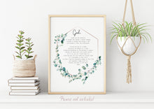 Load image into Gallery viewer, Serenity Prayer Print Reinhold Niebuhr sobriety gift Alcoholics Anonymous twelve step recovery - Full Prayer- VERSION 2 UNFRAMED
