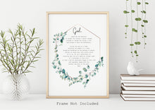 Load image into Gallery viewer, Serenity Prayer Print Reinhold Niebuhr sobriety gift Alcoholics Anonymous twelve step recovery - Full Prayer- VERSION 2 UNFRAMED
