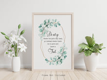 Load image into Gallery viewer, Emerson - Do not go where the path may lead - Travel Print with Eucalyptus wreath - Ralph Waldo Emerson UNFRAMED
