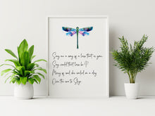 Load image into Gallery viewer, Skye Boat Song Lyrics Wall Art "Sing me a song of a lass that is gone" Scottish Lyric Wall Art With Dragonfly Framed &amp; Unframed Options
