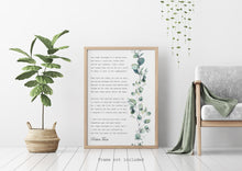 Load image into Gallery viewer, Robert Frost Poem - The Road Not Taken - Two Roads Diverged In A Wood - Watercolor Eucalyptus Print - UNFRAMED
