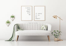 Load image into Gallery viewer, E.E. Cummings I carry your heart (I carry it in my heart) dorm decor Art Print Home Decor love poem UNFRAMED
