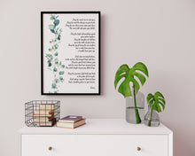 Load image into Gallery viewer, Irish Wedding Blessing Print – Celtic Prayer Wall Decor, Elegant Watercolor Eucalyptus Art, Wedding Gift, Framed or Unframed

