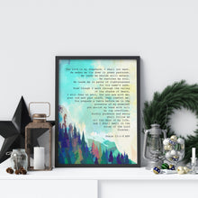 Load image into Gallery viewer, Psalm 23 Wall Art Print – Bible Verse Christian Decor with Watercolour Mountain Landscape, Inspirational Scripture Poster
