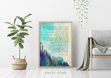 Load image into Gallery viewer, Psalm 23 Wall Art Print – Bible Verse Christian Decor with Watercolour Mountain Landscape, Inspirational Scripture Poster

