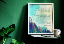Load image into Gallery viewer, Psalm 23 Wall Art Print – Bible Verse Christian Decor with Watercolour Mountain Landscape, Inspirational Scripture Poster
