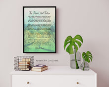 Load image into Gallery viewer, Robert Frost The Road Not Taken Poem Print – Literary Wall Art, Inspirational Poetry Print, Framed or Unframed, Gift for Writers, Thinkers
