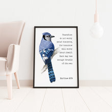 Load image into Gallery viewer, Matthew 6:34 Bible Verse Print – “Do Not Worry About Tomorrow”
