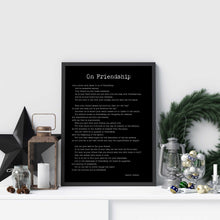 Load image into Gallery viewer, Kahlil Gibran On Friendship Poem Art Print, Best Friend Gift
