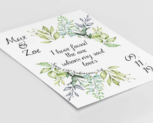 Load image into Gallery viewer, Personalized Bible verse prints Song Of Solomon 3:4 Print - I have found the one whom my soul loves Engagement gift, custom wedding gift
