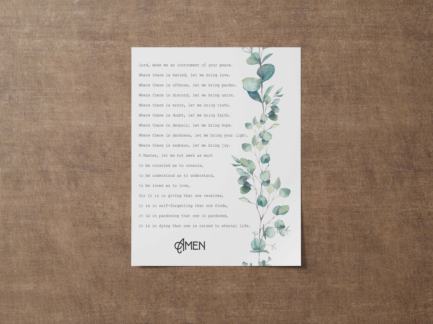 Prayer For Peace Prayer of Saint Francis Lord, make me an instrument of your peace prayer print for nursery Art Framed & Unframed Options