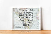 Load image into Gallery viewer, St Augustine Print - The world is a book, and those who do not travel read only one page - Unframed Travel Poster for Home UNFRAMED
