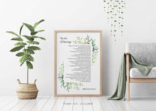 Load image into Gallery viewer, The Art Of Marriage by Wilferd Arlan Peterson Wedding poem wall art Ceremony reading - Framed And Unframed Options
