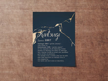 Load image into Gallery viewer, Kintsugi Meaning print Kintsukuroi Definition Poster - Japanese Definition print - UNFRAMED

