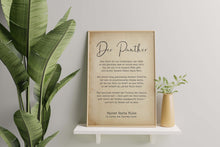 Load image into Gallery viewer, Der Panther Gedicht Rainer Maria Rilke German Poem Art Print - UNFRAMED - Rilke Gedicht Deutsch
