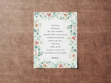 Load image into Gallery viewer, Hail Mary Prayer Print Hail Mary Full of Grace - Catholic Prayer Wall Art - Physical Print Without Frame
