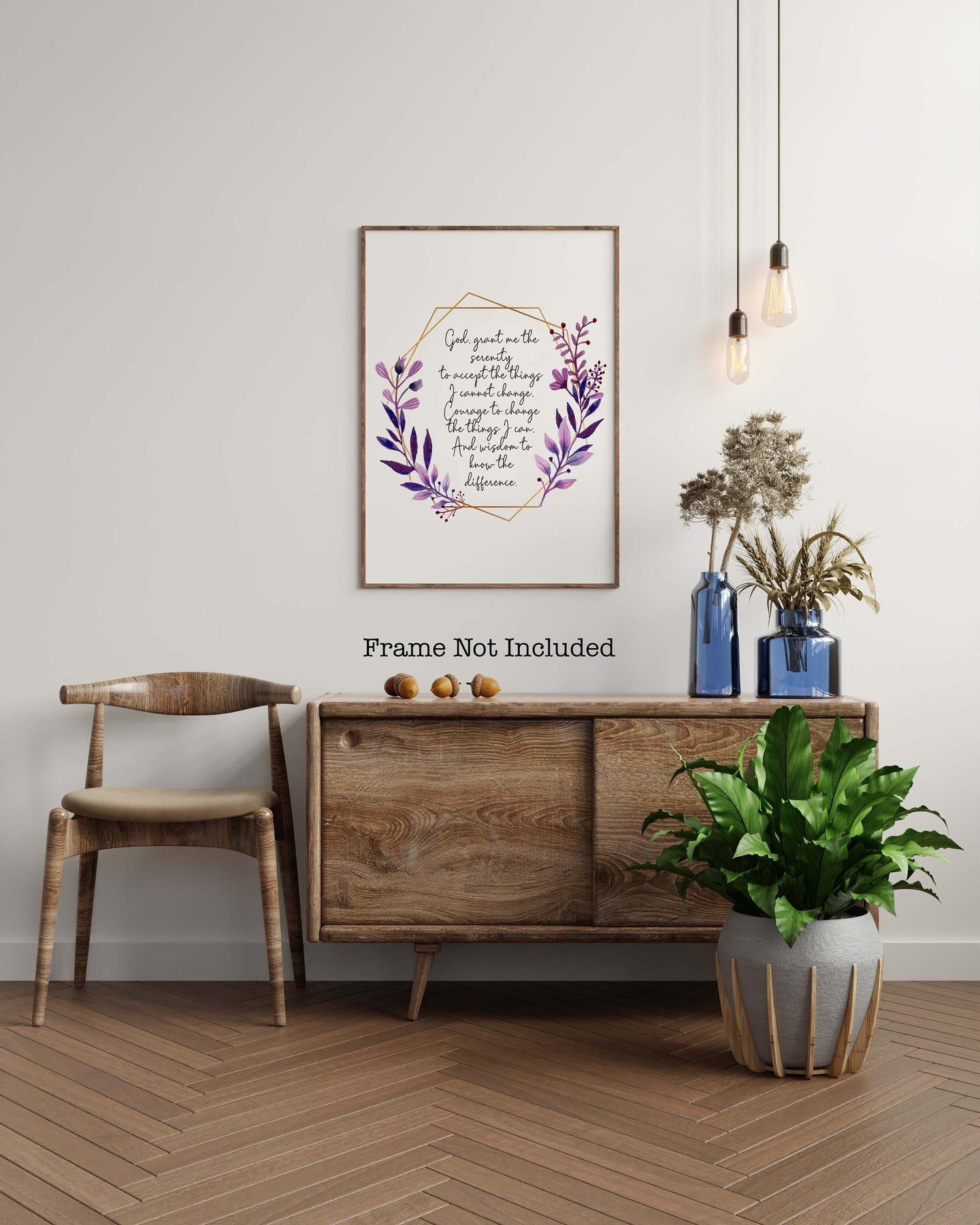The Serenity Prayer Print sobriety gift Alcoholics Anonymous twelve step recovery Reinhold Niebuhr - Framed and Unframed Options