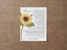 Load image into Gallery viewer, Union By Robert Fulghum Wedding poem wall art Anniversary Gift Poetry Poster Print - Full Poem - Framed &amp; Unframed Options
