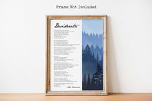 Load image into Gallery viewer, Desiderata print Poem By Max Ehrmann Illustrated poem poster print - forest illustration - Framed And Unframed Options
