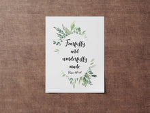 Load image into Gallery viewer, Fearfully and Wonderfully Made - Psalm 139:14 Bible verse wall art - Scripture print - Physical print without frame
