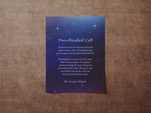 Load image into Gallery viewer, Two Headed Calf by Laura Gilpin Illustrated Poem Print There are twice as many stars as usual - Framed &amp; Unframed Options
