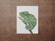 Load image into Gallery viewer, Watercolor Chameleon Poster Print - Lizard painting, Animal Wall Art - Reptile wall art - Physical Print Without Frame
