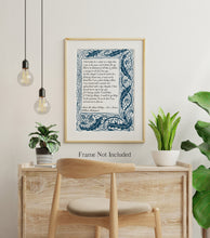 Load image into Gallery viewer, Much Ado About Nothing Print – Shakespeare Quote Art, Don John Monologue, Literary Wall Decor, Victorian Style Border, Classic Theatre Gift

