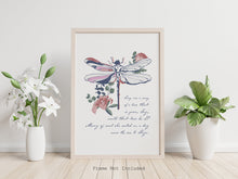 Load image into Gallery viewer, Sing me a song of a lass that is gone Poster Print - Skye Boat Song Print - Dragonfly Illustration - Physical Print Without Frame
