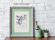 Load image into Gallery viewer, Sing me a song of a lass that is gone Poster Print - Skye Boat Song Print - Dragonfly Illustration - Physical Print Without Frame
