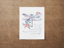 Load image into Gallery viewer, Sing me a song of a lass that is gone Poster Print - Skye Boat Song Print - Dragonfly Illustration - Physical Print Without Frame
