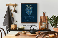 Load image into Gallery viewer, Kintsugi Heart - I carry your heart (I carry it in my heart) - E.E. Cummings Anatomical heart Art Print Home Decor poetry wall art Unframed
