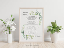 Load image into Gallery viewer, Dive for Dreams Poem Print, E. E. Cummings Quote Wall Art, Literary Decor, Poetry Lover Gift, Inspirational Poem Print, Bookish Home Decor
