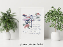 Load image into Gallery viewer, Sing me a song of a lass that is gone Poster Print - Skye Boat Song Print - Dragonfly Illustration - Physical Print Without Frame
