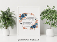Load image into Gallery viewer, E.E. Cummings Quote Print - Inspirational Wall Art - Be Yourself Poster - Literary Decor - Watercolor Wreath Poetry Print Framed Or Unframed
