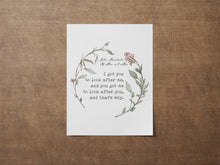Load image into Gallery viewer, John Steinbeck Quote Print – Of Mice and Men Art, Literary Wall Decor, Friendship Quote, Vintage Book Lover Gift, Watercolor Wreath
