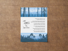 Load image into Gallery viewer, Trees By Joyce Kilmer - Poem Poster Print - Poetry Wall Art - Physical Print Without Frame

