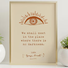 Load image into Gallery viewer, George Orwell 1984 Quote Print – Big Brother Eye Wall Art, Dystopian Literary Poster, Neutral Book Lover Decor, Orwell Gift
