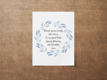 Load image into Gallery viewer, Rumi Quote Print Raise your words, not voice It is rain that grows flowers, not thunder - Words of Wisdom Rumi Poem Print
