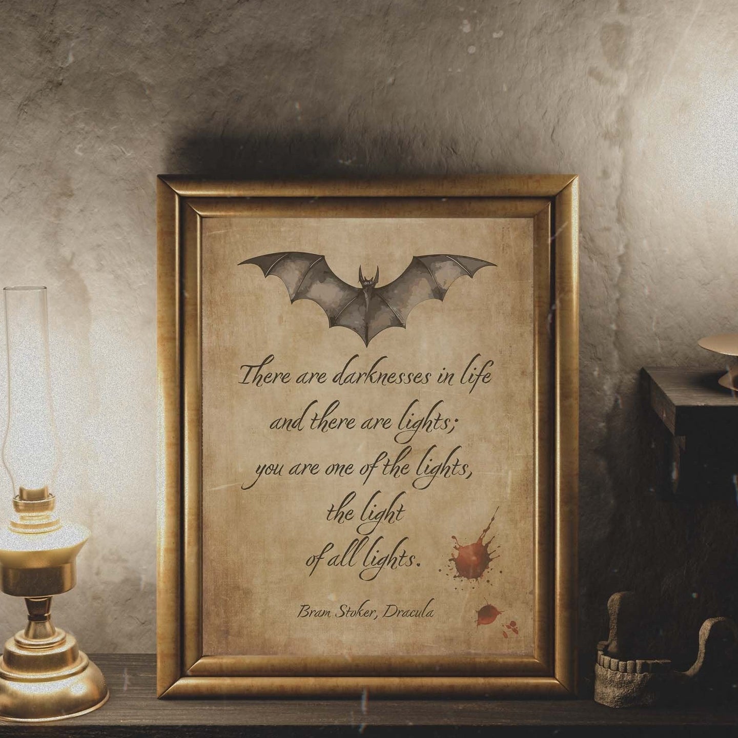Dracula Book Quote Print Bram Stoker The light of all lights, Literary Wall Art Framed & Unframed Options