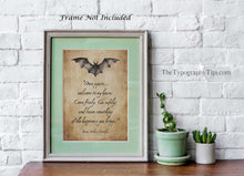 Load image into Gallery viewer, Dracula Quote Print Welcome Sign Gothic Wall Art - Literary Decor - Bram Stoker Poster - Victorian Horror Aesthetic - Vampire Welcome Sign
