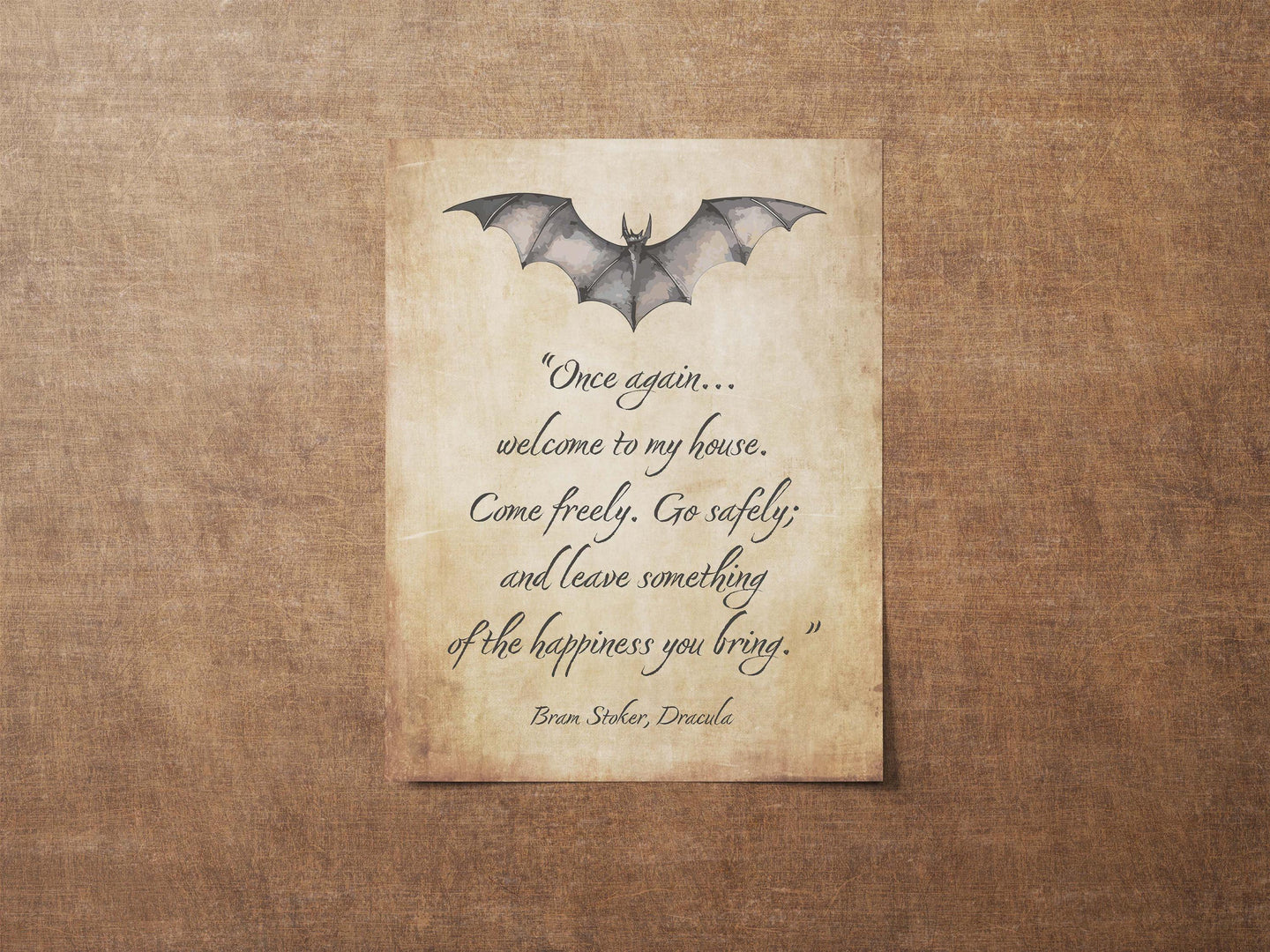 Dracula Quote Print Welcome Sign Gothic Wall Art - Literary Decor - Bram Stoker Poster - Victorian Horror Aesthetic - Vampire Welcome Sign