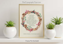 Load image into Gallery viewer, Charles Dickens Quote A Christmas Carol &quot;I will honor Christmas in my heart&quot;, Christmas Wreath, Literary Wall Art Print Framed or Unframed
