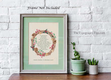 Load image into Gallery viewer, Charles Dickens Quote A Christmas Carol &quot;I will honor Christmas in my heart&quot;, Christmas Wreath, Literary Wall Art Print Framed or Unframed
