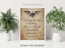 Load image into Gallery viewer, Dracula Book Quote Print Bram Stoker I am longing to be with you... Build our castles in the air Literary Wall Art Framed &amp; Unframed Options
