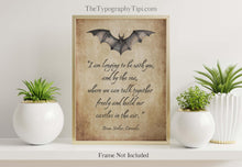 Load image into Gallery viewer, Dracula Book Quote Print Bram Stoker I am longing to be with you... Build our castles in the air Literary Wall Art Framed &amp; Unframed Options
