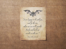 Load image into Gallery viewer, Dracula Book Quote Print Bram Stoker I am longing to be with you... Build our castles in the air Literary Wall Art Framed &amp; Unframed Options
