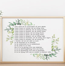 Load image into Gallery viewer, Prayer For Peace Prayer of Saint Francis Lord, make me an instrument of your peace - prayer print for Home, Horizontal print - Unframed
