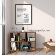 Load image into Gallery viewer, Jane Austen Reading Quote from Pride and Prejudice - I declare after all there is no enjoyment like reading! - Reading Nook Decor
